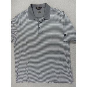 Tiger Woods Nike Striped Golf Polo Shirt (Men's XL) Gray‎